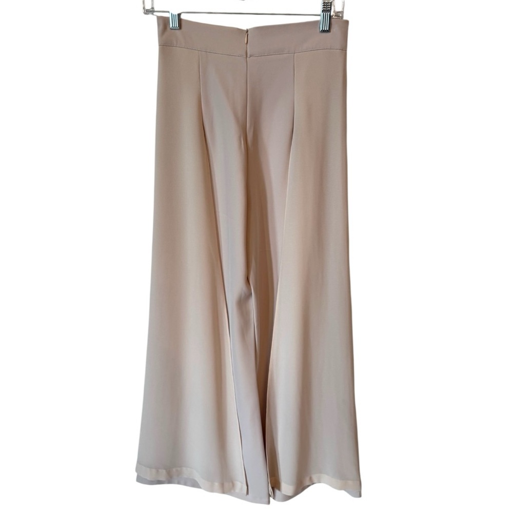 Creamy Beige Chiffon Panel High Waist Pants The Zakira - Picture 10 of 11